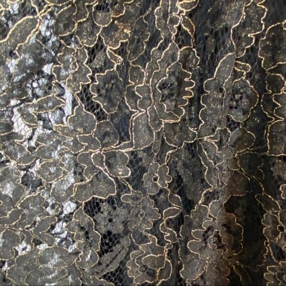 Lace Midi Dress Formal Mother of the Bride Eloquii Black/Gold Stretch sz 20W - Picture 5 of 13